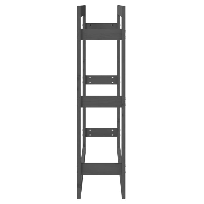 Rastel pentru lemne de foc, gri, 80x25x100 cm, lemn masiv pin - WALTI WALTI