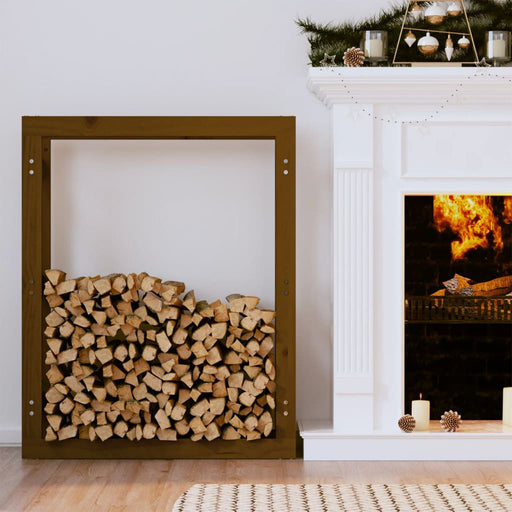 Rastel lemne de foc, maro miere, 80x25x100 cm, lemn masiv pin - WALTI WALTI