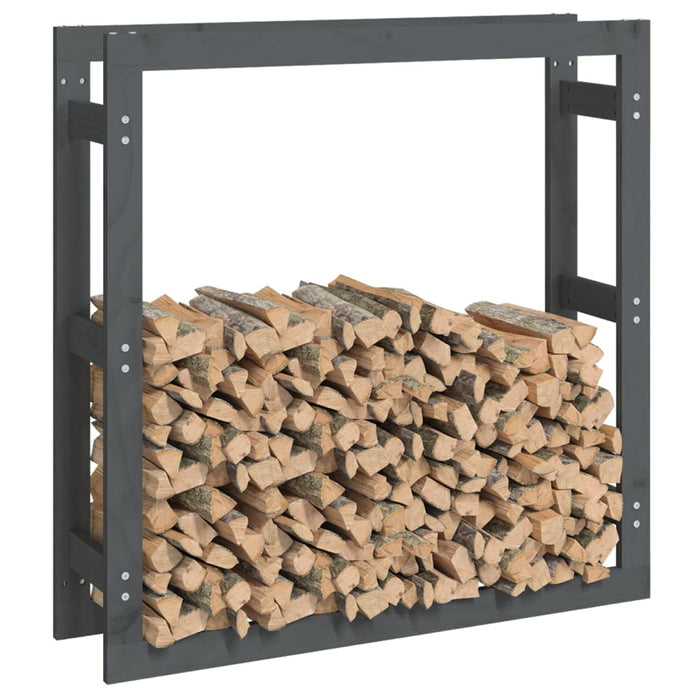 Rastel pentru lemne de foc, gri, 100x25x100 cm, lemn masiv pin - WALTI WALTI
