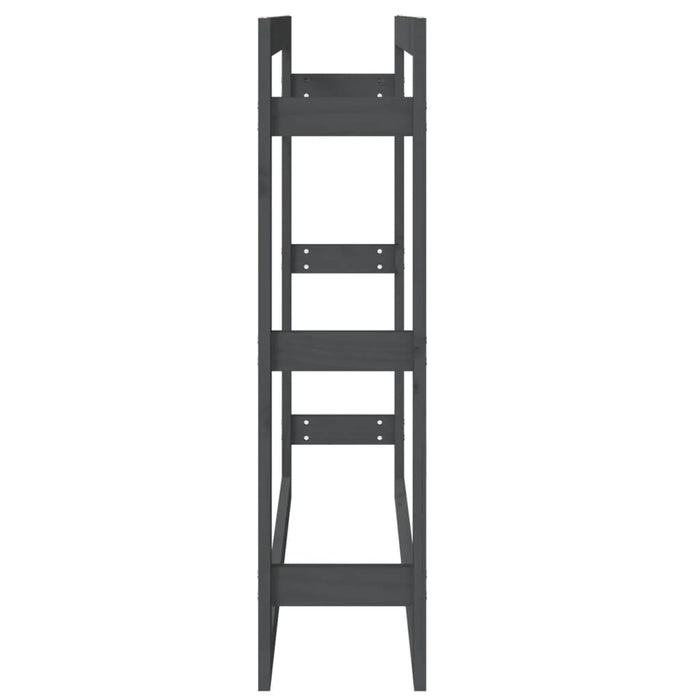 Rastel pentru lemne de foc, gri, 100x25x100 cm, lemn masiv pin - WALTI WALTI