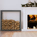 Rastel pentru lemne de foc, gri, 100x25x100 cm, lemn masiv pin - WALTI WALTI