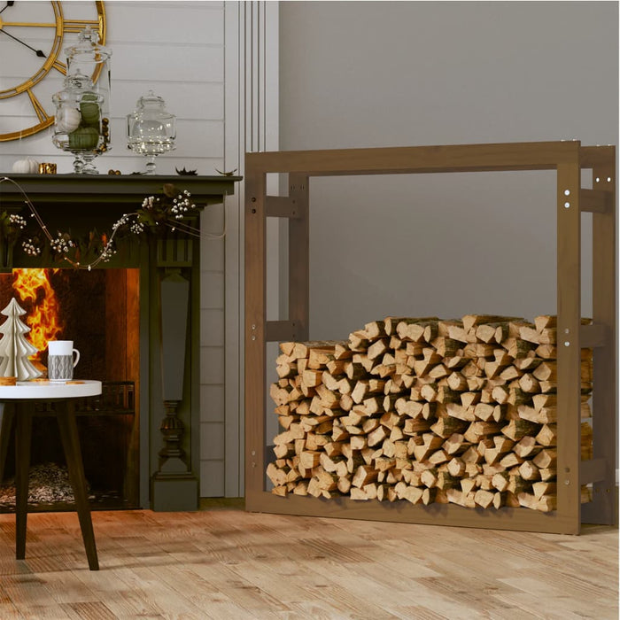 Rastel lemne de foc, maro miere, 100x25x100 cm, lemn masiv pin - WALTI WALTI