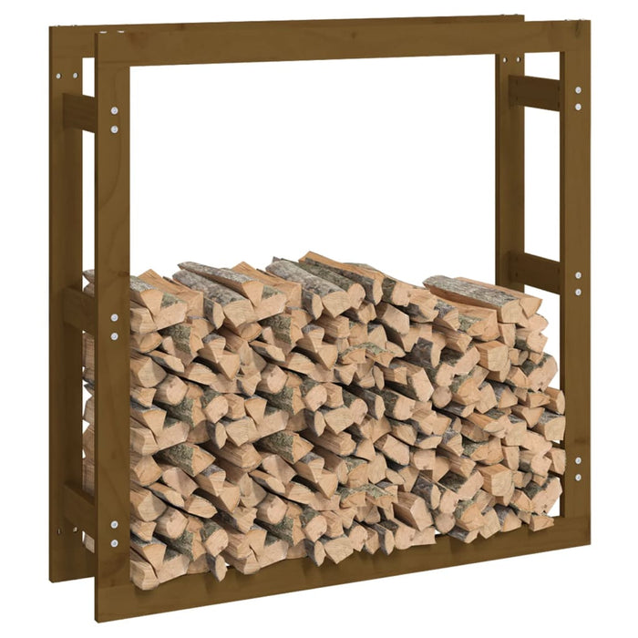 Rastel lemne de foc, maro miere, 100x25x100 cm, lemn masiv pin - WALTI WALTI