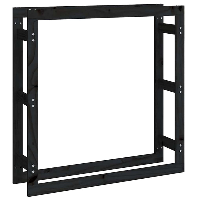 Rastel pentru lemne de foc, negru, 100x25x100 cm lemn masiv pin WALTI