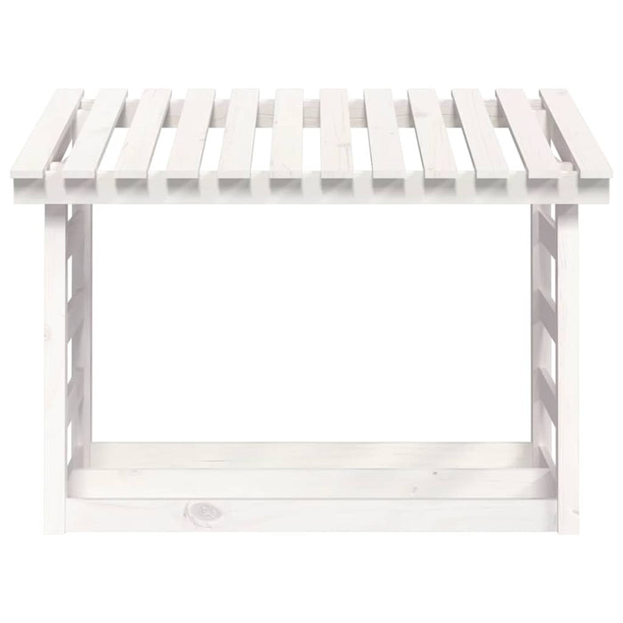 Rastel pentru lemne de foc, alb, 108x64,5x78 cm, lemn masiv pin - WALTI WALTI