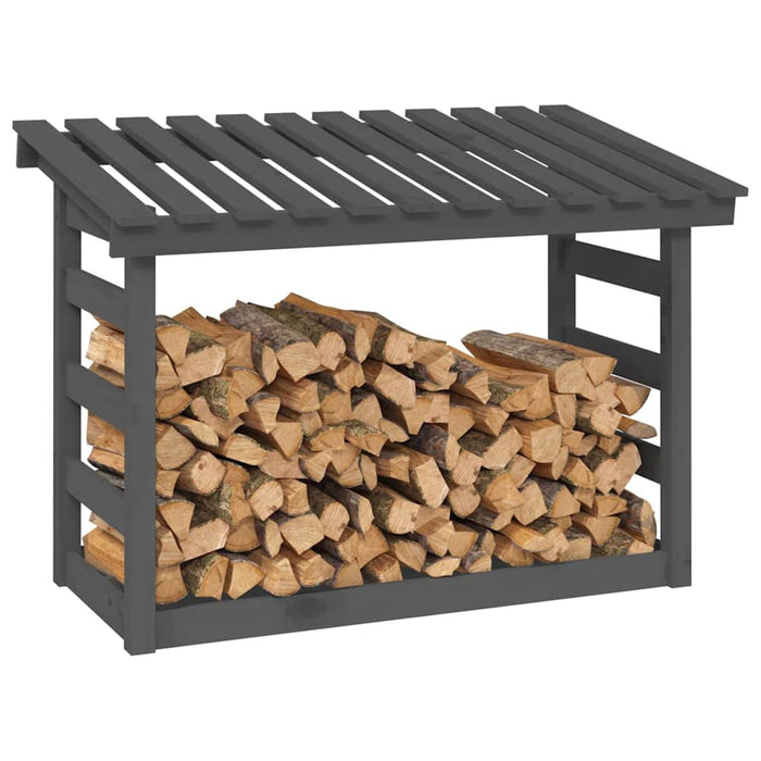 Rastel pentru lemne de foc, gri, 108x64,5x78 cm, lemn masiv pin WALTI