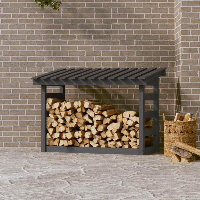 Rastel pentru lemne de foc, gri, 108x64,5x78 cm, lemn masiv pin WALTI