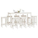 Set mobilier de bar, 9 piese, alb, lemn masiv de pin - WALTI WALTI