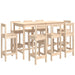 Set mobilier de bar, 9 piese, lemn masiv de pin - WALTI WALTI
