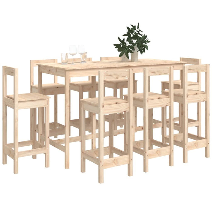 Set mobilier de bar, 9 piese, lemn masiv de pin - WALTI WALTI