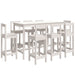 Set mobilier de bar, 9 piese, alb, lemn masiv de pin - WALTI WALTI