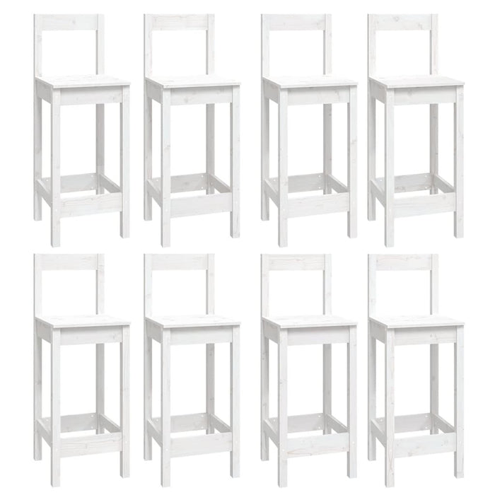 Set mobilier de bar, 9 piese, alb, lemn masiv de pin - WALTI WALTI