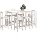 Set mobilier de bar, 9 piese, alb, lemn masiv de pin - WALTI WALTI