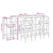 Set mobilier de bar, 9 piese, alb, lemn masiv de pin - WALTI WALTI