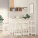 Set mobilier de bar, 9 piese, alb, lemn masiv de pin - WALTI WALTI