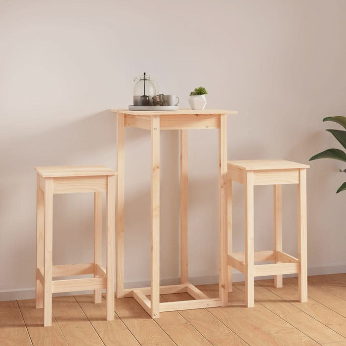 Set mobilier de bar, 3 piese, lemn masiv de pin - WALTI WALTI