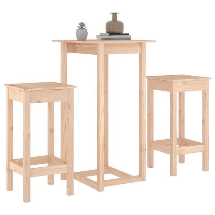 Set mobilier de bar, 3 piese, lemn masiv de pin - WALTI WALTI