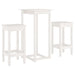 Set mobilier de bar, 3 piese, alb, lemn masiv de pin - WALTI WALTI