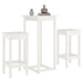 Set mobilier de bar, 3 piese, alb, lemn masiv de pin - WALTI WALTI
