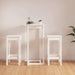 Set mobilier de bar, 3 piese, alb, lemn masiv de pin - WALTI WALTI