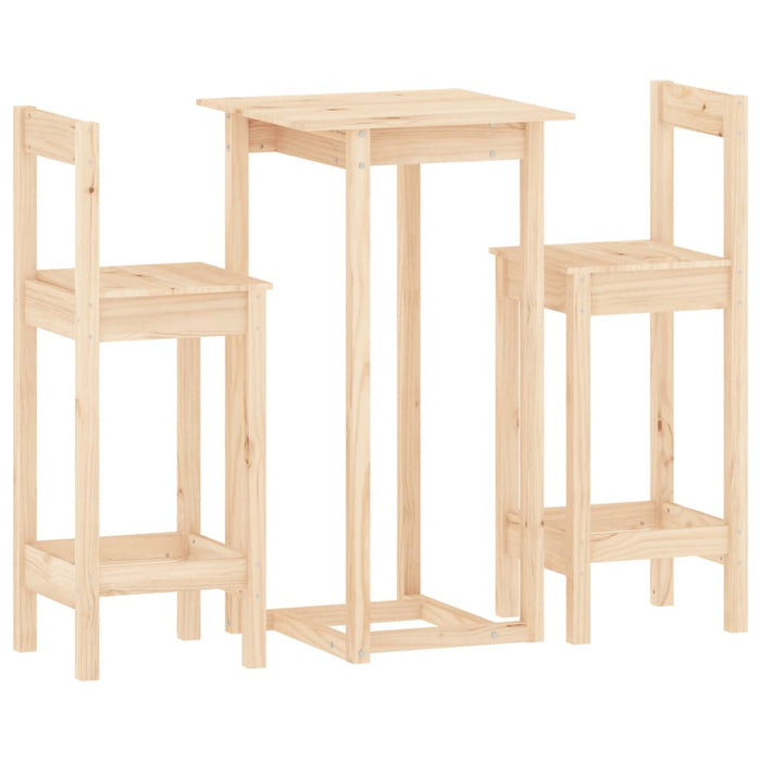Set mobilier de bar, 3 piese, lemn masiv de pin - WALTI WALTI