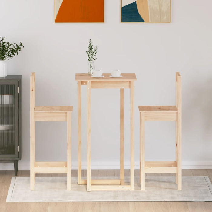 Set mobilier de bar, 3 piese, lemn masiv de pin - WALTI WALTI
