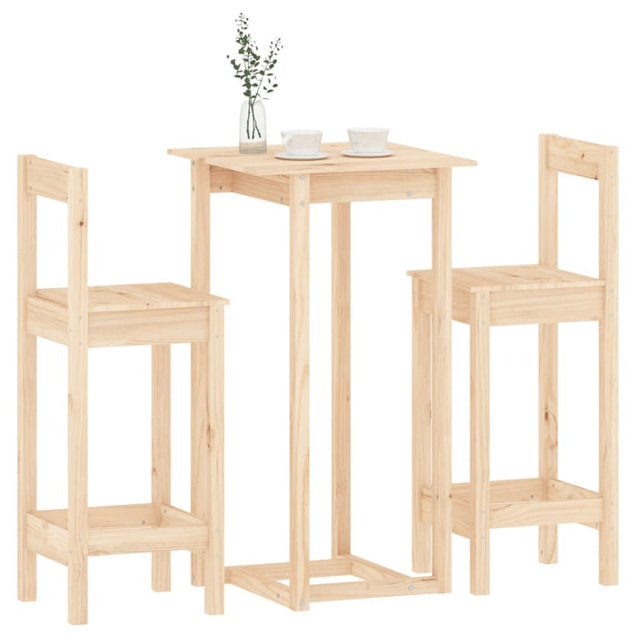 Set mobilier de bar, 3 piese, lemn masiv de pin - WALTI WALTI
