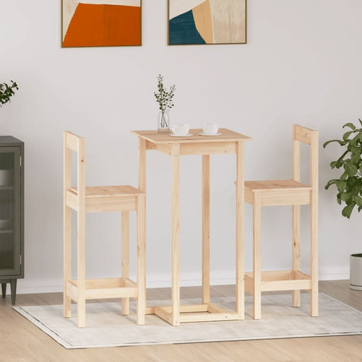 Set mobilier de bar, 3 piese, lemn masiv de pin - WALTI WALTI