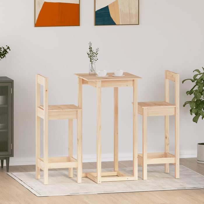 Set mobilier de bar, 3 piese, lemn masiv de pin - WALTI WALTI