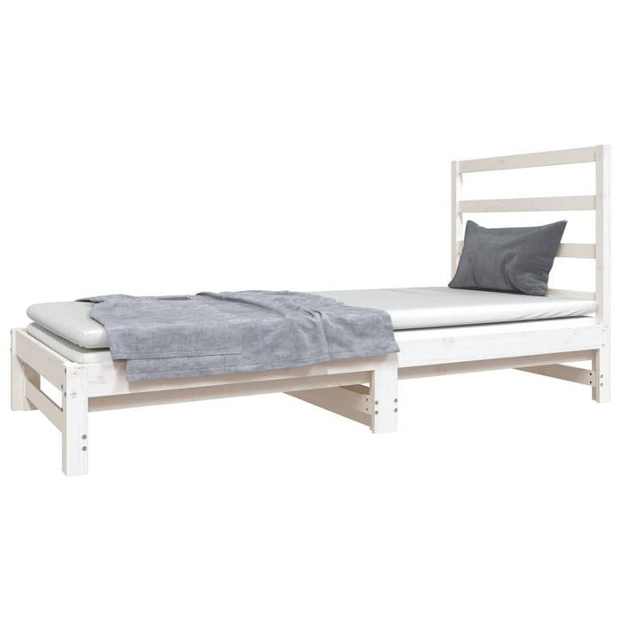 Pat de zi extensibil, alb, 2x(90x190) cm, lemn masiv de pin - WALTI WALTI