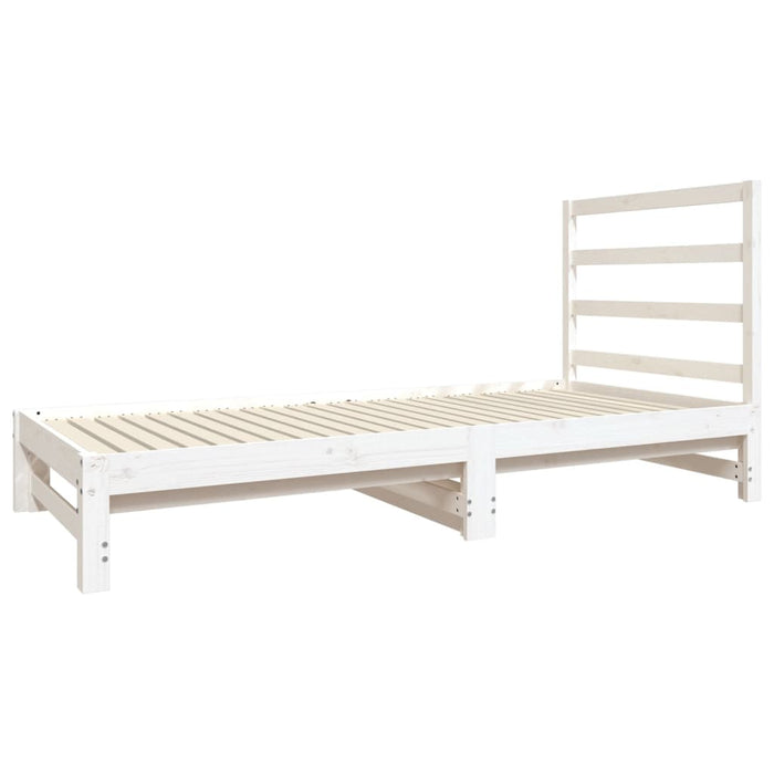 Pat de zi extensibil, alb, 2x(90x190) cm, lemn masiv de pin - WALTI WALTI