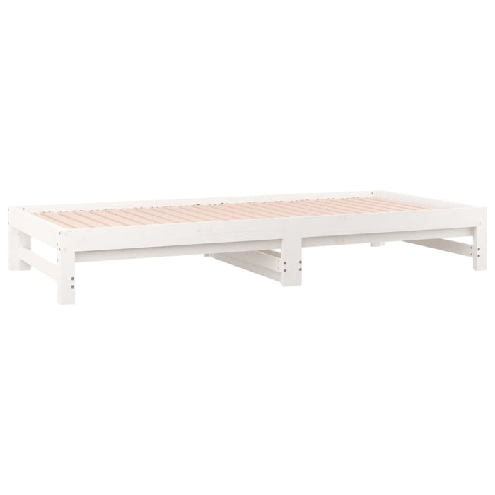 Pat de zi extensibil, alb, 2x(90x190) cm, lemn masiv de pin - WALTI WALTI