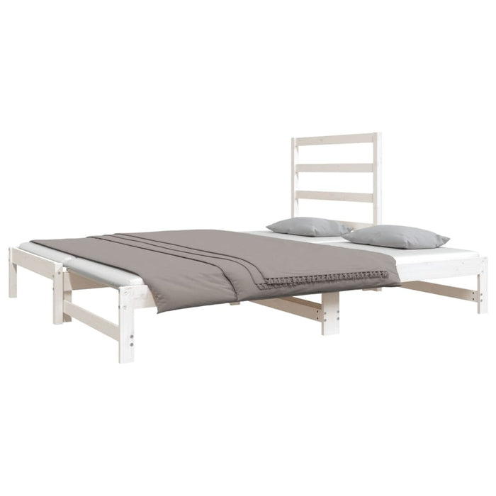 Pat de zi extensibil, alb, 2x(90x190) cm, lemn masiv de pin - WALTI WALTI