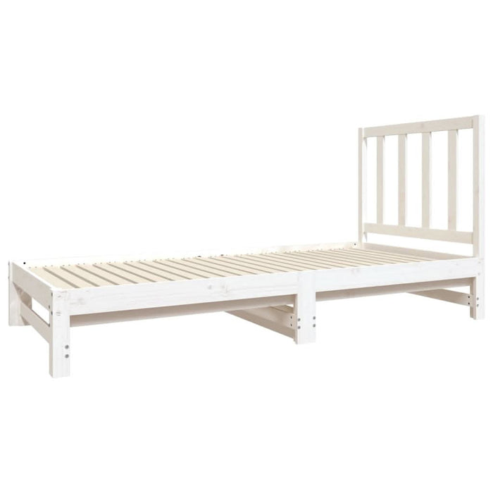 Pat de zi extensibil, alb, 2x(90x190) cm, lemn masiv de pin - WALTI WALTI
