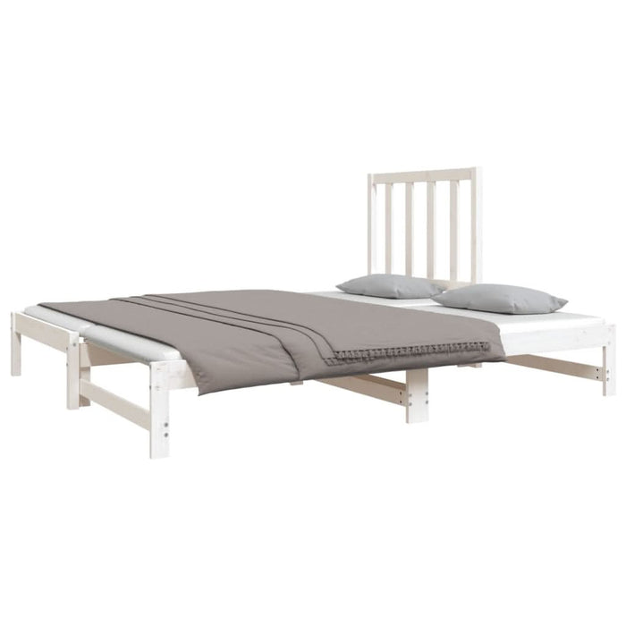 Pat de zi extensibil, alb, 2x(90x190) cm, lemn masiv de pin - WALTI WALTI