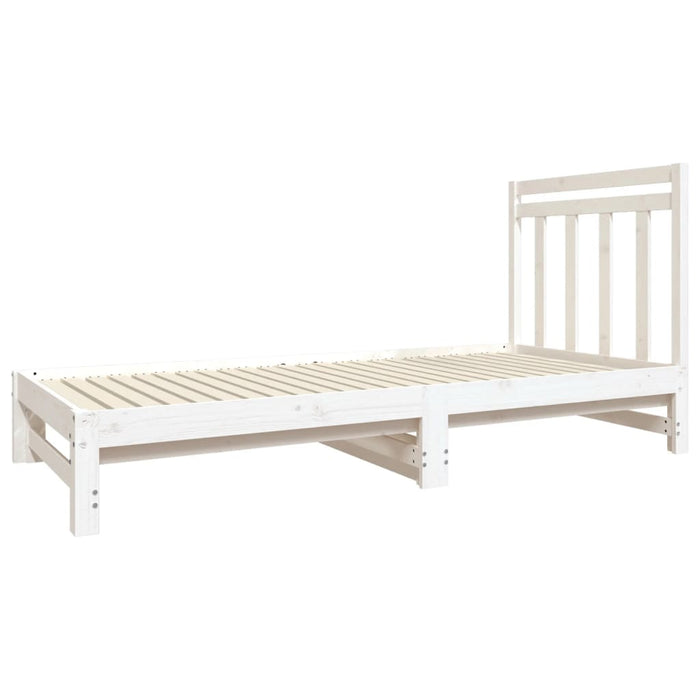 Pat de zi extensibil, alb, 2x(90x190) cm, lemn masiv de pin - WALTI WALTI