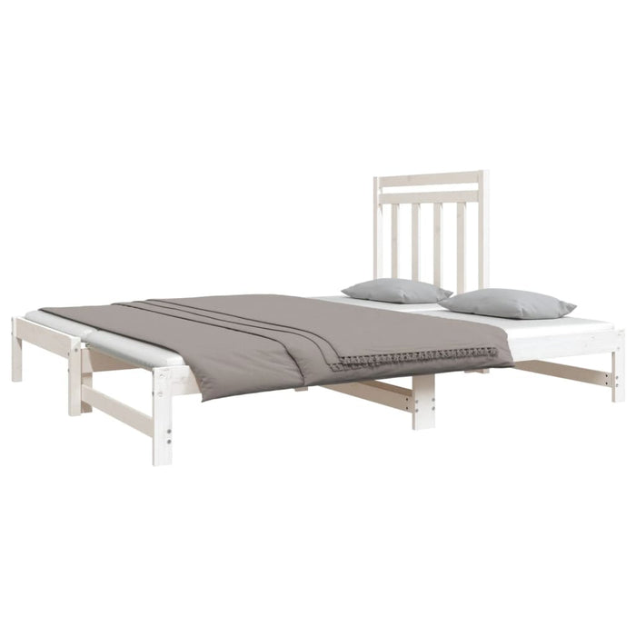 Pat de zi extensibil, alb, 2x(90x190) cm, lemn masiv de pin - WALTI WALTI