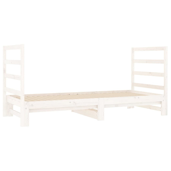 Pat de zi extensibil, alb, 2x(90x190) cm, lemn masiv de pin - WALTI WALTI