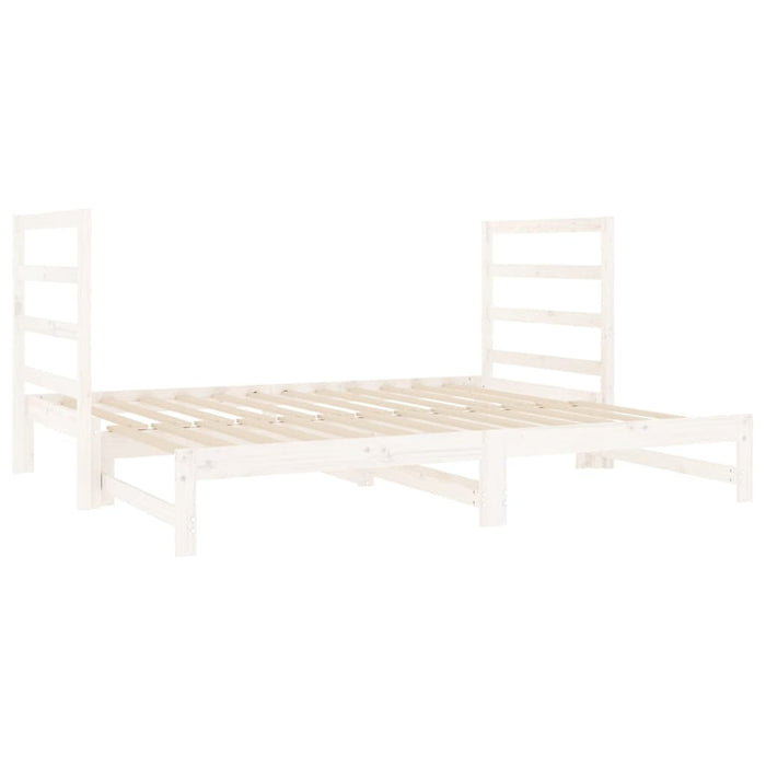 Pat de zi extensibil, alb, 2x(90x190) cm, lemn masiv de pin - WALTI WALTI