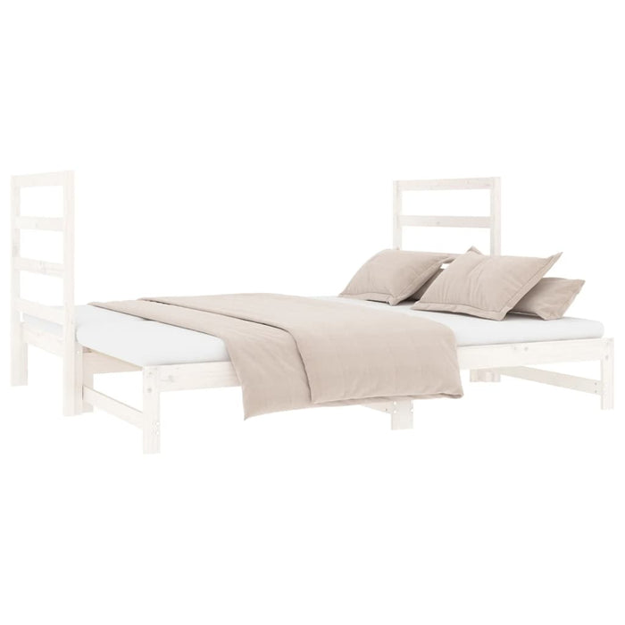 Pat de zi extensibil, alb, 2x(90x190) cm, lemn masiv de pin - WALTI WALTI