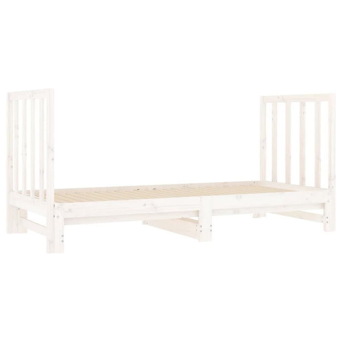Pat de zi extensibil, alb, 2x(90x190) cm, lemn masiv de pin - WALTI WALTI