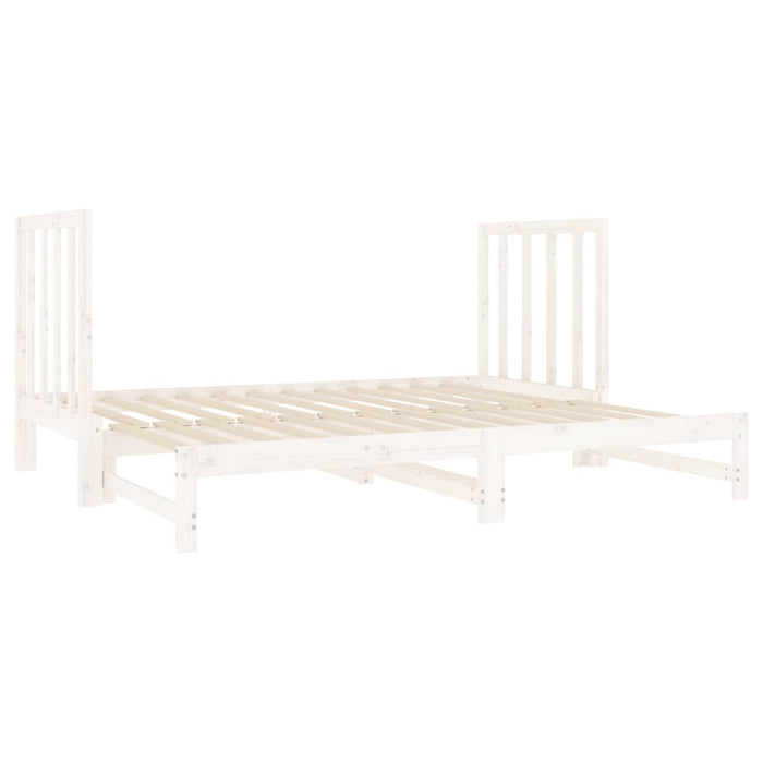 Pat de zi extensibil, alb, 2x(90x190) cm, lemn masiv de pin - WALTI WALTI