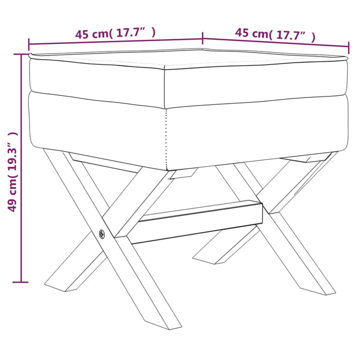 Taburet de depozitare, gri închis, 45x45x49 cm, material textil - WALTI WALTI