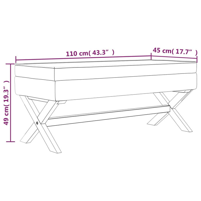 Taburet de depozitare, gri închis, 110x45x49 cm material textil - WALTI WALTI