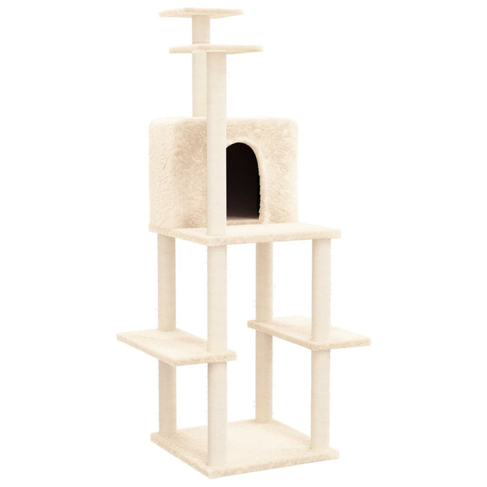 Ansamblu de pisici cu stâlpi din funie de sisal, crem, 144,5 cm - WALTI WALTI