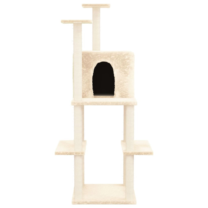 Ansamblu de pisici cu stâlpi din funie de sisal, crem, 144,5 cm - WALTI WALTI