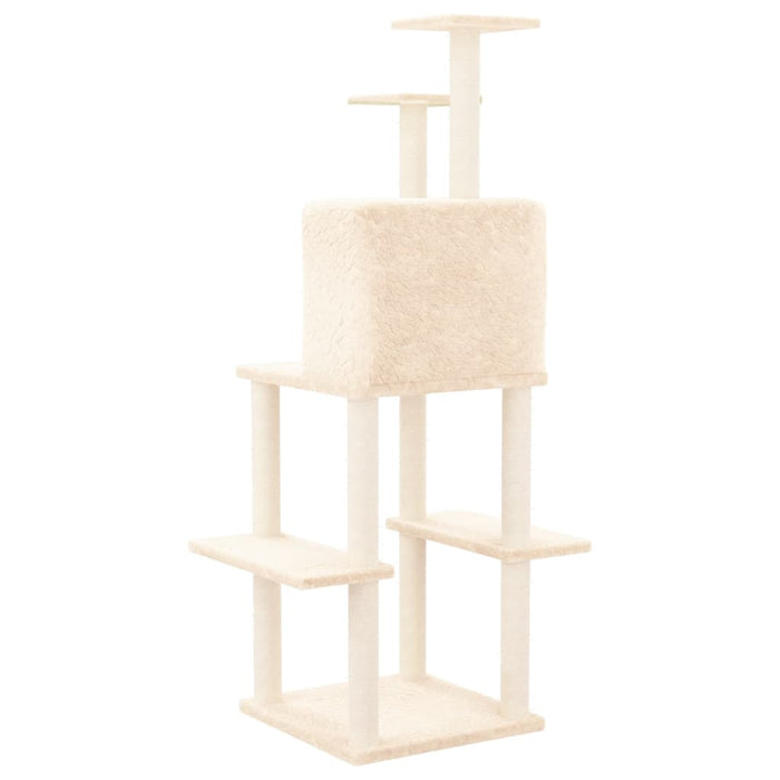 Ansamblu de pisici cu stâlpi din funie de sisal, crem, 144,5 cm - WALTI WALTI