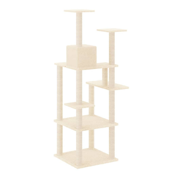 Ansamblu de pisici cu stâlpi din funie de sisal, crem, 153 cm WALTI