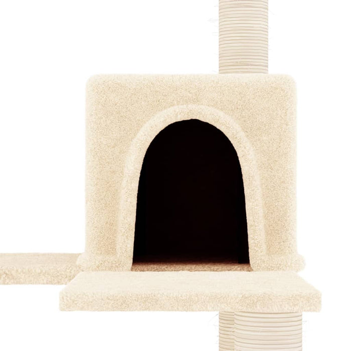 Ansamblu de pisici cu stâlpi din funie de sisal, crem, 153 cm WALTI