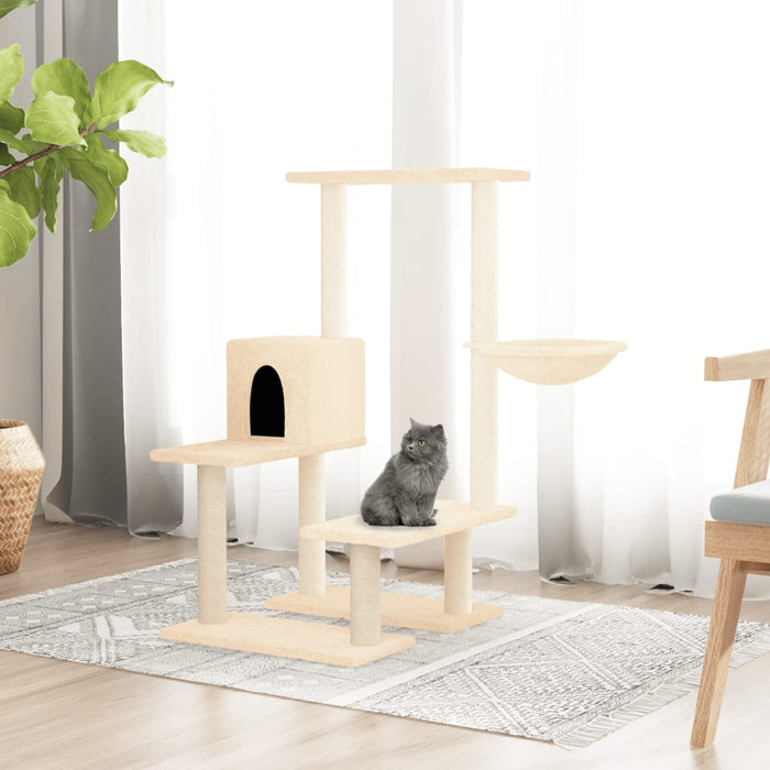 Ansamblu de pisici cu stâlpi din funie de sisal, crem, 94,5 cm - WALTI WALTI